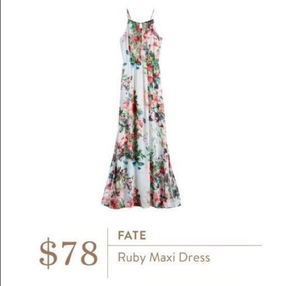 Lightweight floral print maxi dress.
